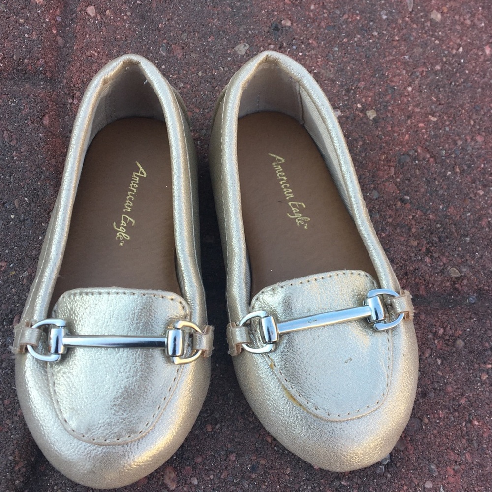 AE Flat Gold Slip On Loafers Flats size 5